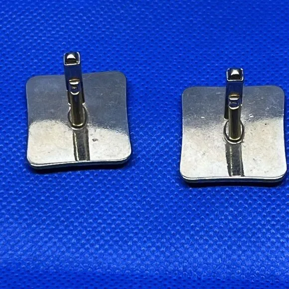 Black Rooster Silhouette Cuff Links Gold Tone Vintage Cufflinks - Picture 5 of 5